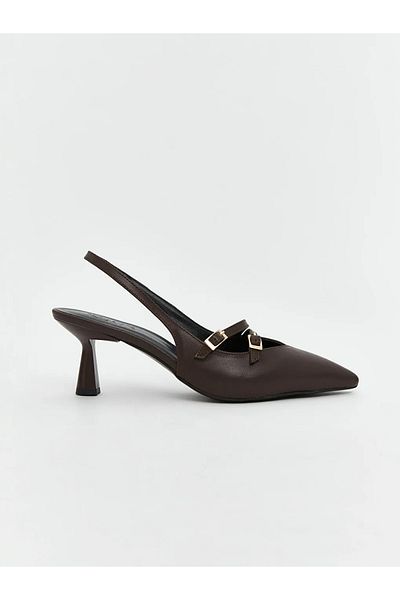 LC Waikiki Koor Brown Pointed Toe Women's Heeled Shoes