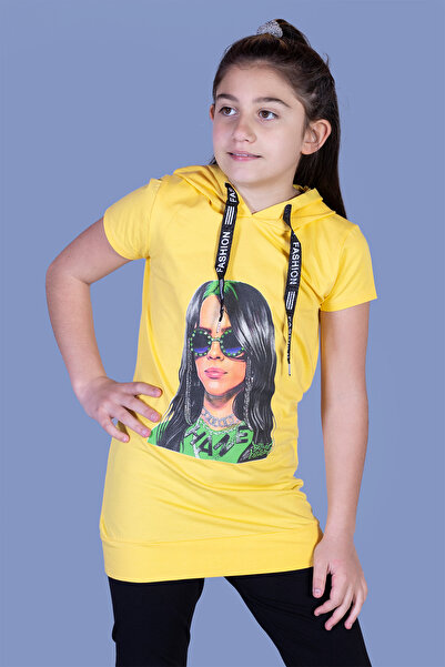Toontoy Billie Eilish Printed Girl's Hooded T-Shirt