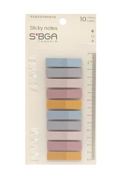 sibga tasarım Transparent Colored Post-It Note Paper - 200 Sheets Bookmark Sticker
