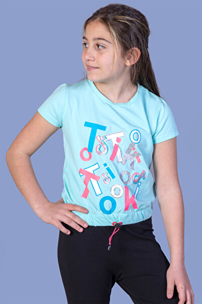 Toontoy Fată - Tricou colorat Tiktok cu imprimeu