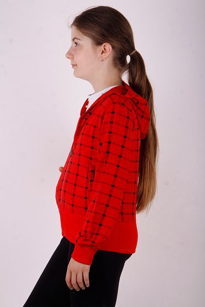 Toontoy Girl's Plaid Patterned Cardigan - Zippered