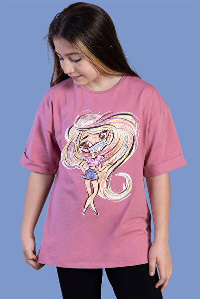 Toontoy Tricou cu mânecă scurtă B cu imprimeu pentru fetiță