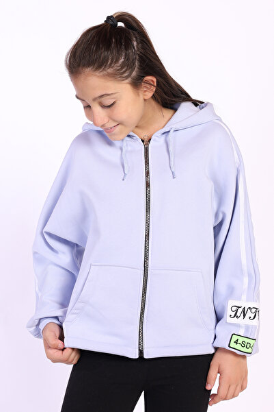 Toontoy Cardigan casual pentru fetiță, cu dungi și broderie pe brațe