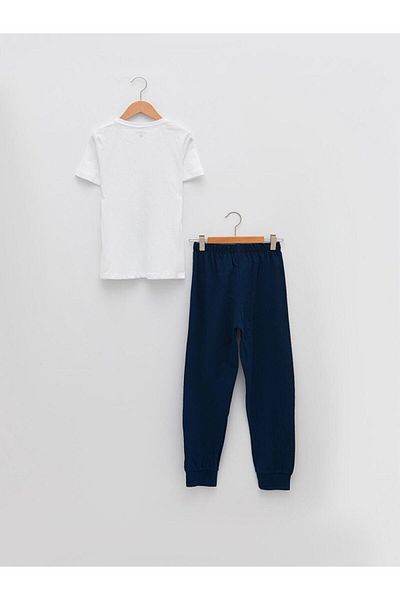 LC Waikiki Crew Neck Printed Short Sleeve Boys Pajama Set (S2)