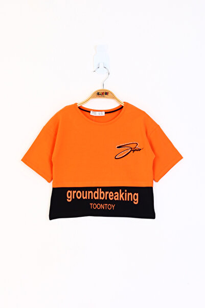 Toontoy Κορίτσι - Μπλουζάκι με λεπτομέρεια Garni με τύπωμα με χαμηλό μανίκι