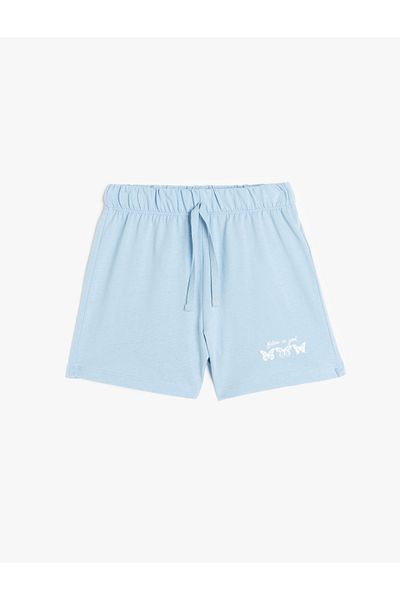 Koton Pantaloni scurți de bază din bumbac imprimat cu detaliu fluture