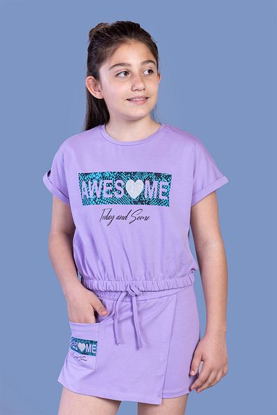 Toontoy طقم شورت مطبوع رائع للفتيات