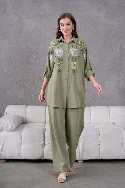 MVStore Women's Khaki Linen Trousers