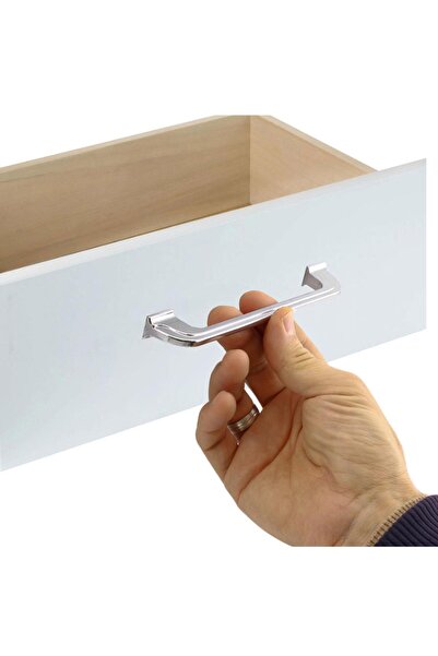 Badem10 Alperen Chrome 128 Mm - 12,8 cm Mobilier metalic Sertar de bucătărie Dulap dulap Mâner Mâner 10 buc.