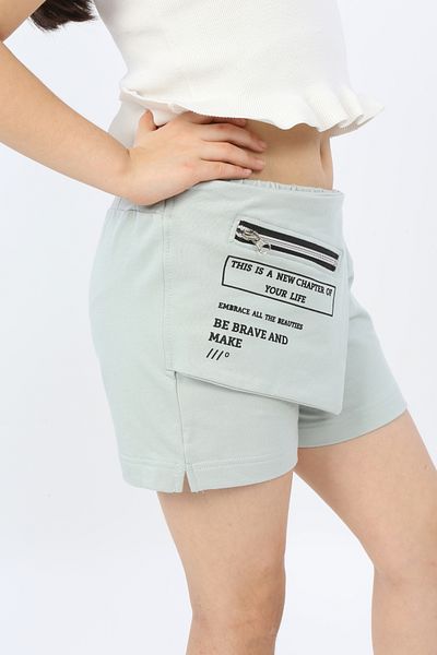 Toontoy Girl's Ornamental Pocket Front Shorts