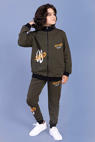 Toontoy Σετ αθλητικής φόρμας για αγόρια με τύπωμα με δύο πλαϊνές τσέπες