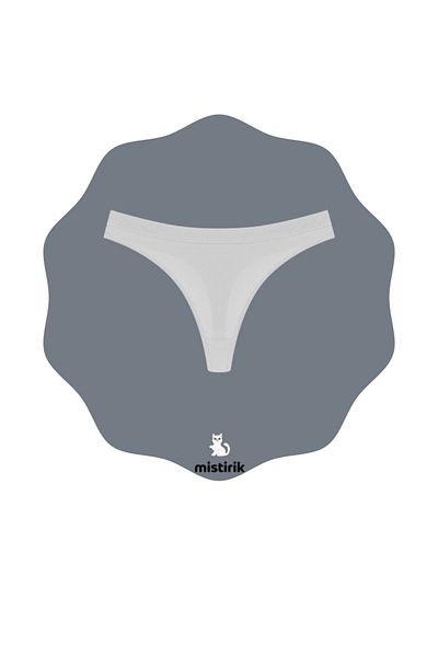 MİSTİRİK Paulo Model Grey String Panties - Ribbed and Flexible, Soft Fabric