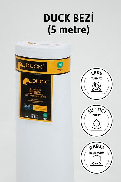 FAVORA Premier Cloth 5 Meters Drb35 - White, Meter Duck Linen Fabric, Water Repellent