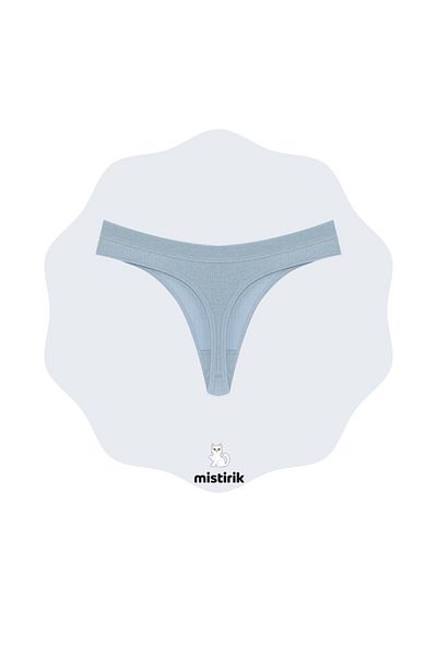 MİSTİRİK Paulo Model - Ribbed and Flexible, Soft Fabric Lilac String Panties