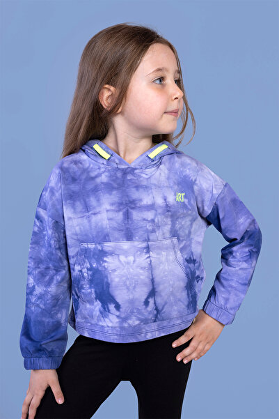 Toontoy Суитшърт с качулка и батик мотиви за момичета