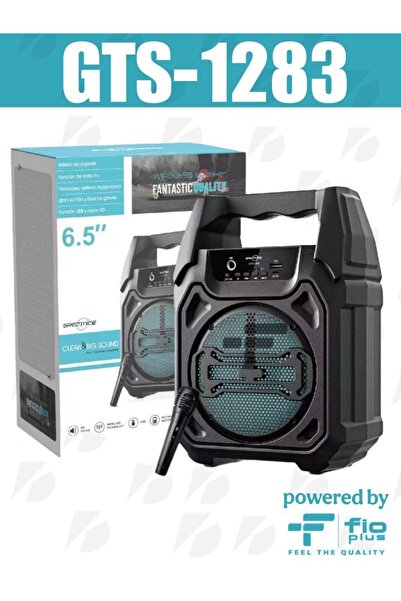 FİOPLUS 6.5" karaoke mikrofon hediyeli Bluetooth Hoparlör Led Işıklı Taşınabi...