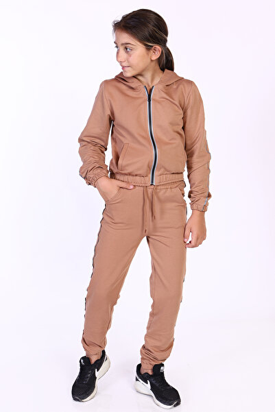 Toontoy Σετ αθλητικής φόρμας με κουκούλα για κορίτσια - με λεπτομέρεια αντανακλαστικής επιφάνειας