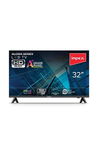 İMPEX تلفزيون عالي الدقة مقاس 32 بوصة بتصميم بدون إطار ومنفذ HDMI وUSB