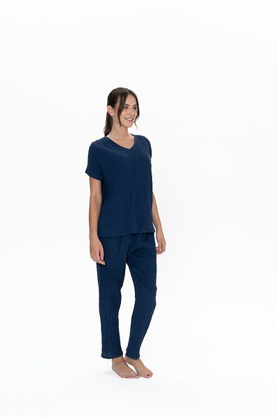 U.S. Polo Assn. U.S. Polo Assn. Set pijamale lejere bleumarin pentru femei - ILC2.20S01Q5O