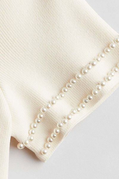H&M Embellished Rib-knit Top