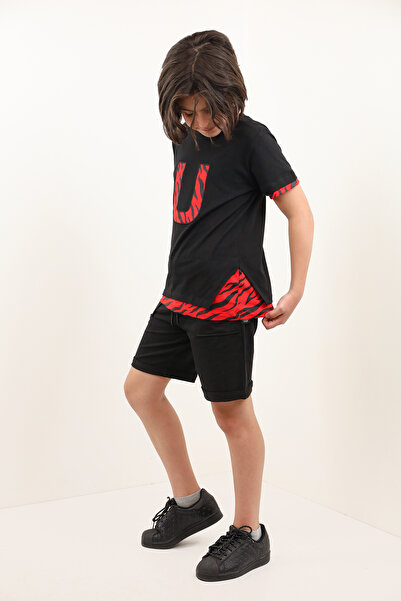 Toontoy Boy's Embroidery Detailed Shorts Set