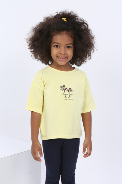 Toontoy Tricou Panama Beach cu imprimeu pentru fete
