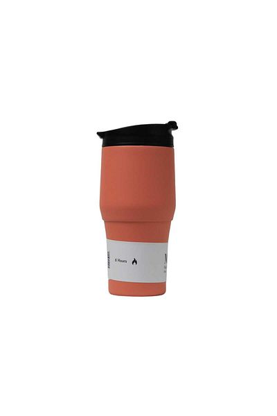 Moya "High Tide" 380ml Travel Coffee Mug Black/Coral