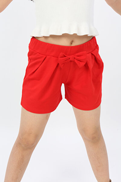 Toontoy Girl's Front Pleated Bow Shorts