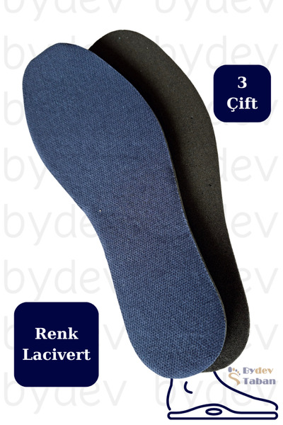Bydev Taban Yumuşak süngerli ayakkabı iç taban astarı 3 çift eva taban lacivert
