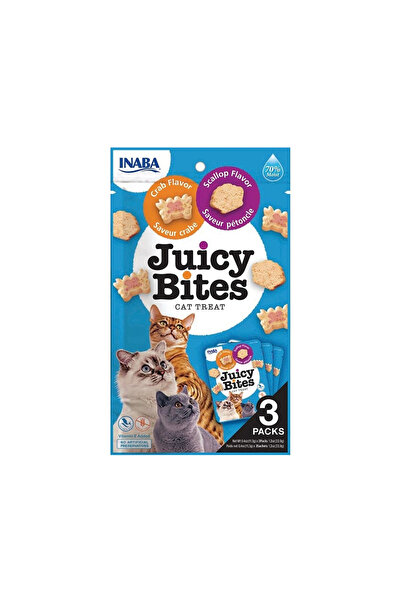 Inaba قطع صغيرة من جوسي بايتس بنكهة الإسكالوب وسرطان البحر - 3 قطع × 11 جم