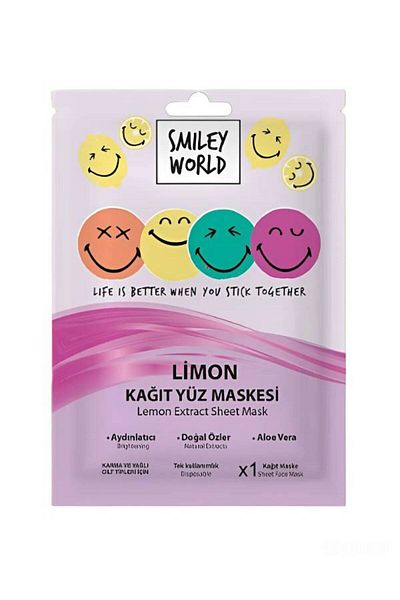 SMILEY WORLD Fun and Refreshing Skin Care with Smiley Pattern Grimace Face Mask