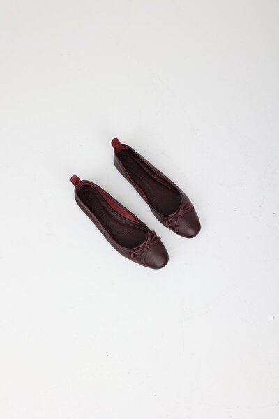 Banksy حذاء باليرينا نسائي من الجلد الطبيعي مارتا