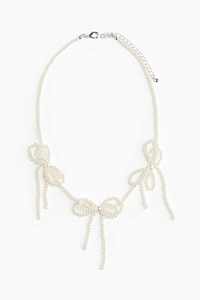 H&M Bow-detail beaded necklace