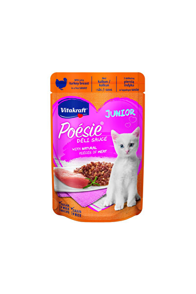Vitakraft Poesie Deli Sauce Turkey Junior Cat Treat, 85g