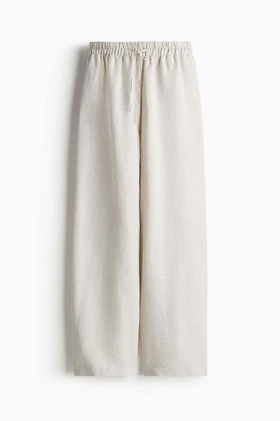 H&M بنطلون من مزيج الكتان