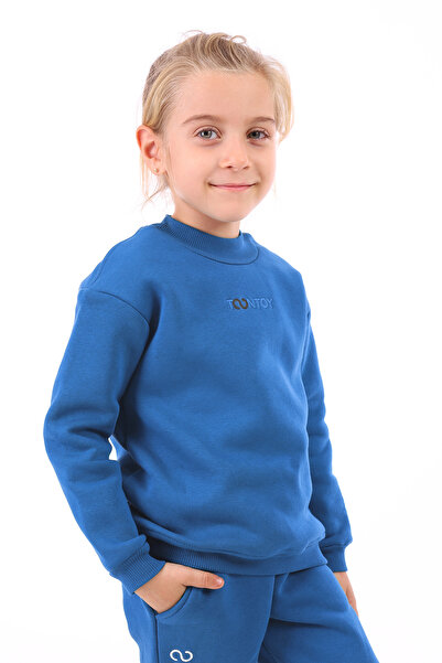 Toontoy Fete Relax Fit guler rotund Broderie ușoară fără umăr cu imprimeu Swe...