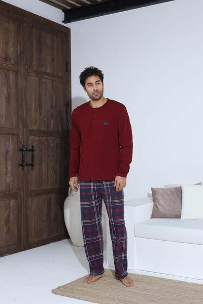 CALİA Erkek Penye Süprem Uzun Kol Pijama Takımı