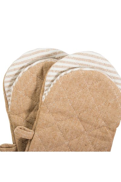 Orange Bed & Bath Kitchen Set | 100% Cotton Kitchen Set 3 Pieces - Dark Beige