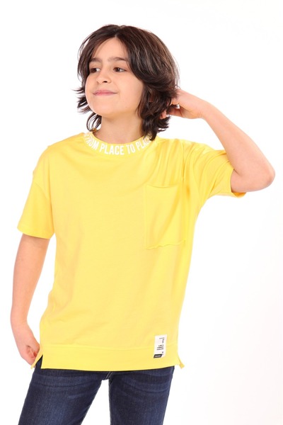 Toontoy Tricou pentru băiat cu cu imprimeu buzunare la piept