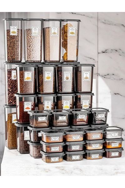 Home Nida 48-Piece 96-Piece Dowry Set - Storage Container Kitchen and Pantry Organizer Set