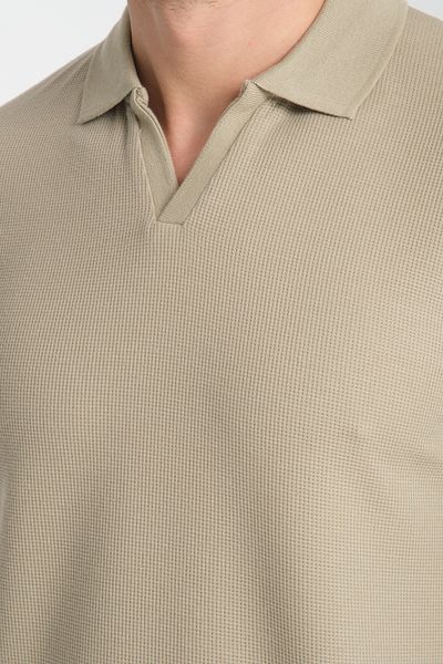 Frappoli Ανδρικό μπλουζάκι με λαιμόκοψη με βάφλα Comfort Fit - 100% βαμβάκι