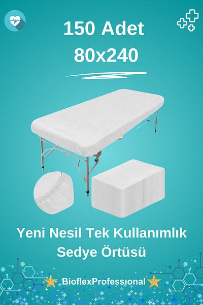bioflexprofessıonal tek kullanımlık sedye örtüsü Türkiye 150 PCS - Disposable Stretcher Stretcher Cover