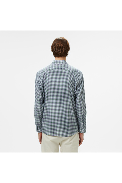 Lacoste Erkek Regular Fit Kareli Koyu Yeşil Gömlek