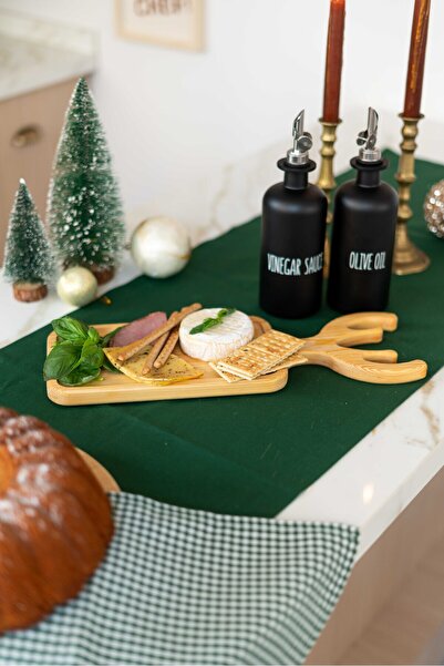 KaiHome Green 100% Linen Cotton Runner