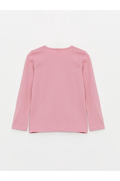 LC Waikiki Bisiklet Yaka Baskılı Uzun Kollu Kız Çocuk Pijama Takımı