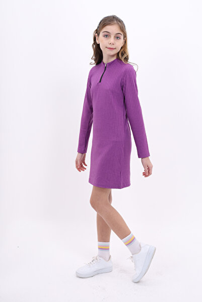 Toontoy Girl's Half Zipper Dress