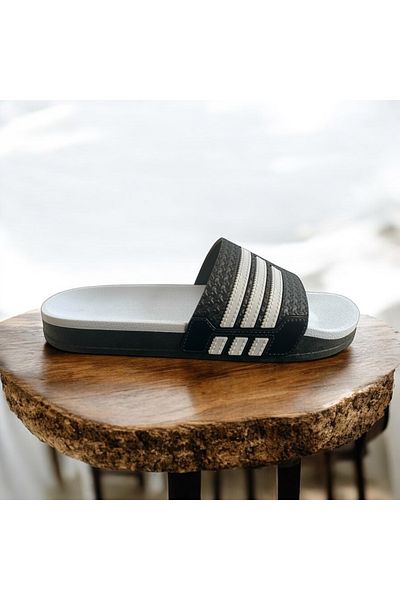 wonent Non-Slip Beach Casual Sports White Striped Men's Slippers