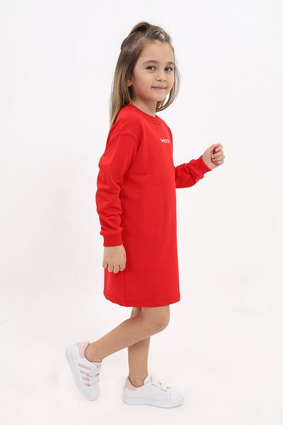 Toontoy Girl's Crew Neck Printed Dress