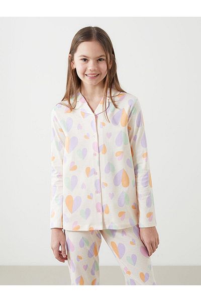 LC Waikiki Shirt Collar Girl's Pajama Set