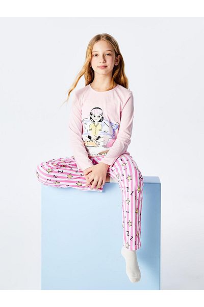 LC Waikiki Crew Neck Girl's Pajama Set